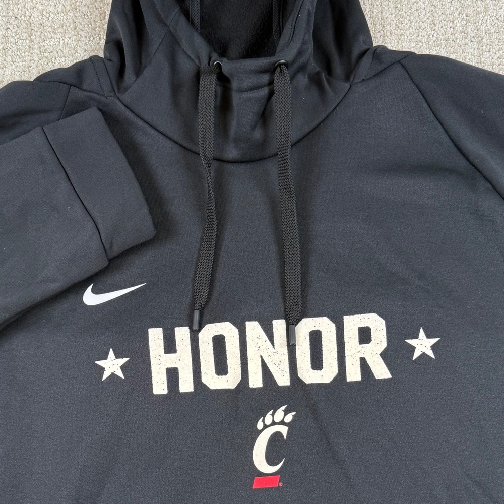 Nike Dri-Fit Mens 2XL Cincinnati Bearcats Honor Black Fleece Pullover Hoodie